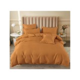 Cumpara ieftin Lenjerie de pat dublu Bumbac Finet 6 Piese cu Elastic, Caramiziu- SIPRT190