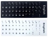 Litere autocolante pentru tastatura, Active, fond alb/negru, layout standard engleza US qwerty, rezistente la apa
