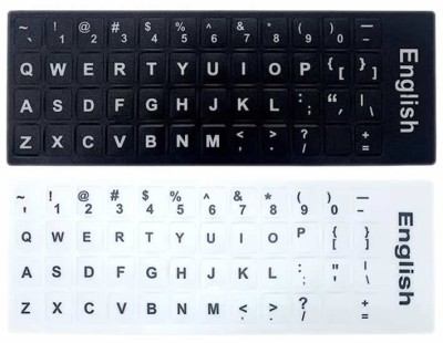 Litere autocolante pentru tastatura laptop, Active, fond alb/negru, layout standard engleza US qwerty, rezistente la apa, corectie taste notebook foto