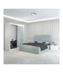 Dormitor Eric Lemon Cu Dulap Tapitat 160x200cm