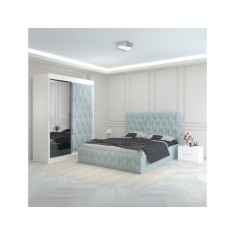 Dormitor Eric Lemon Cu Dulap Tapitat 180x200cm