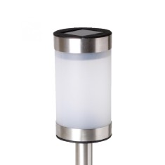 Lampă de grădină cu baterie solară, metalică, multicolor