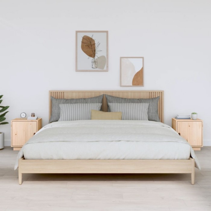 Gossi noptiere, 2 buc., 40x34x45 cm, lemn masiv de pin