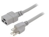 Cablu Alimentare IEC C19 la NEMA 5-15 2m Gri 15A