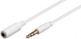 Cablu prelungitor 0.5m alb Jack 3.5 mm 3 pini mama - Jack 3.5 mm 3 pini mufa tata Goobay