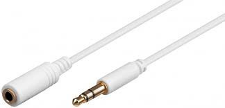 Cablu prelungitor 0.5m alb Jack 3.5 mm 3 pini mama - Jack 3.5 mm 3 pini mufa tata Goobay foto