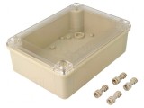 Carcasă universală ABS gri IP65 130mm x 180mm x 60mm