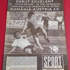 Revista SPORT nr.9/septembrie 1986 (ROMANIA-AUSTRIA)