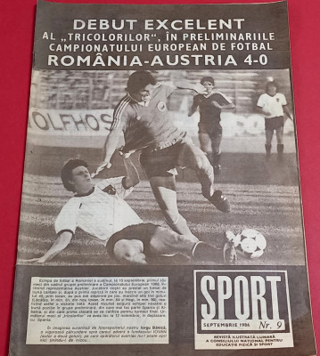 Revista SPORT nr.9/septembrie 1986 (ROMANIA-AUSTRIA) foto