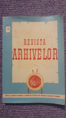 Revista arhivelor, nr 2 anul XI, 1968, 270 pagini, stare buna foto