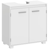 HOMCOM Dulap Sub Lavoar de Baie Modern Independent cu Decupaj &icirc;n U Raft Reglabil Alb | Aosom Romania