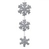 Decoratiune Craciun, Model 3 Fulgi, Culoare Alb Argintiu, Material Spuma, 63cm, Oem