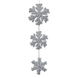 Decoratiune Craciun, Model 3 Fulgi, Culoare Alb Argintiu, Material Spuma, 63cm, Oem