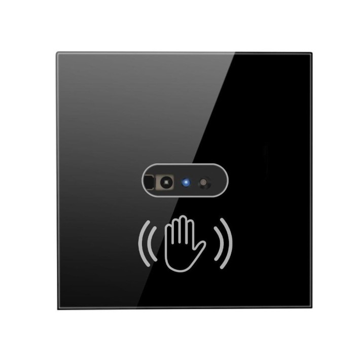 Intrerupator inteligent cu infrarosu, Tuya, Life Smart, Wi-Fi, fara nul, 1 canal, 16A, sticla securizata, Negru , @SmartWIz smw78