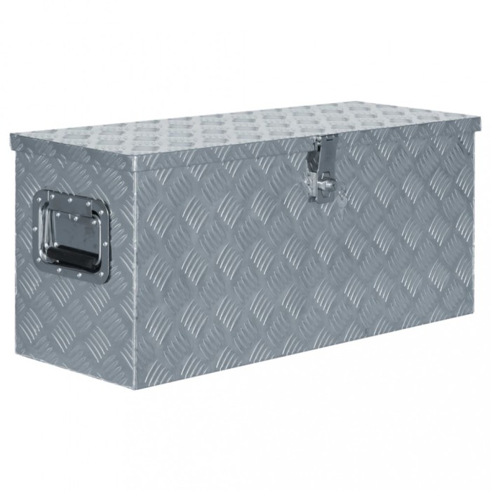 vidaXL Cutie din aluminiu, 80 x 30 x 35 cm, argintiu