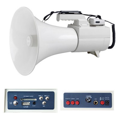 Megafon profesional 45w cu usb/sd + sirena foto