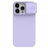 Cumpara ieftin Husa pentru iPhone 15 Pro, Nillkin CamShield Silky MagSafe Silicone, Misty Purple
