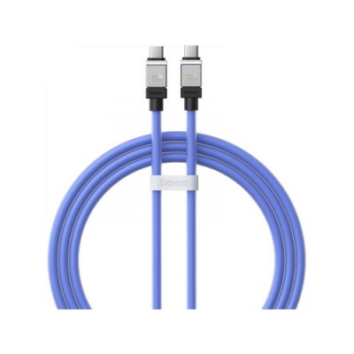 CABLU alimentare si date Baseus CoolPlay, Fast Charging Data Cable pt. smartphone, USB Type-C la USB Type-C 100W, 1m, albastru &amp;quot;CAKW000203&amp;quot; (timbru ve foto