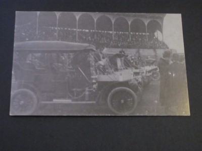 Cursă auto &amp;icirc;n amfiteatru cu tribune - Carte Poștală Franța ,Necirculată foto