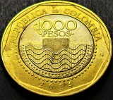 Cumpara ieftin Moneda exotica bimetal 1000 PESOS - COLUMBIA , anul 2014 * cod 2587, America Centrala si de Sud