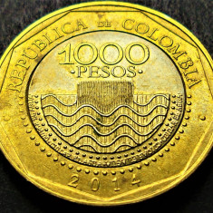 Moneda exotica bimetal 1000 PESOS - COLUMBIA , anul 2014 * cod 2587