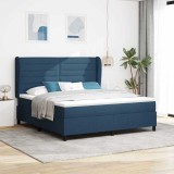 Cumpara ieftin Pat cu arcuri cu saltea albastru 180 x 200 cm tesatura