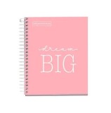 Cumpara ieftin Caiet cu spira Miquelrius Messages, A5, matematica, 100 file, coperta carton dur plastifiat, roz