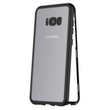 Husa compatibila cu Samsung Galaxy S8 Magnetica Black, MyStyle Perfect Fit cu spate de sticla securizata