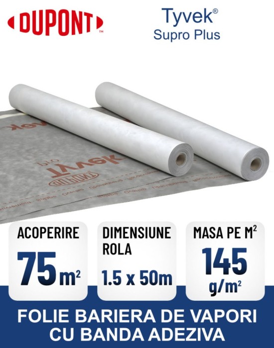 Folie bariera de vapori DUPONT Tyvek Supro Plus