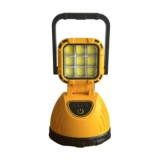Lampa solara de lucru, cu maner, tip lanterna, panou solar, robusta si versatila, putere 20W, rezistenta la socuri, negru/galben