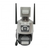 Camera de supraveghere lentila duala 6 MP, P2P WIFI 2.4G, rotire 360 grade PTZ cu senzor de miscare, sirena, detectie umana si aplicatie iCSee