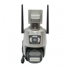 Camera de supraveghere lentila duala 6 MP, P2P WIFI 2.4G, rotire 360 grade PTZ cu senzor de miscare, sirena, detectie umana si aplicatie iCSee