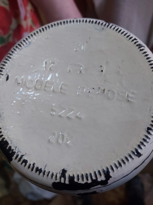 Butelca vintage franceza din ceramica