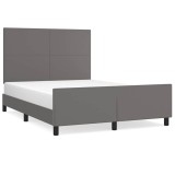 Cumpara ieftin Cadru de pat cu tablie, gri, 140x200 cm, piele ecologica