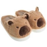 Papuci de Iarnă Dama Maro cu Model Capybara și Urechi 3D, CMCLASS