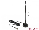 Antena DAB+ omnidirectionala cu stand F Plug, Delock 12412