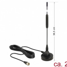 Antena DAB+ omnidirectionala cu stand F Plug, Delock 12412