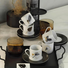 Set cesti de cafea, Beros, 973BRS1601, Portelan, 5 x 5 x 7 cm, 80 ml, 6 piese, Multicolor