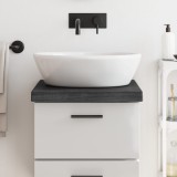 vidaXL Blat de baie, gri &icirc;nchis, 40x50x(2-6) cm, lemn masiv tratat