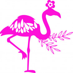 Sticker decorativ, Flamingo, Roz, 60 cm, 7394ST