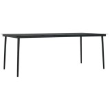 Cumpara ieftin Masa de bucatarie de gradina, negru, 200x100x74 cm, otel/sticla