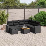 Cumpara ieftin Gossi set mobilier de gradina cu perne, 8 piese, negru, poliratan