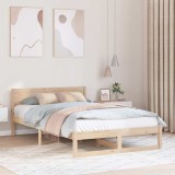 Cumpara ieftin Cadru de Pat Natural Lemn masiv de pin 140 x 190 cm Cadru de Pat