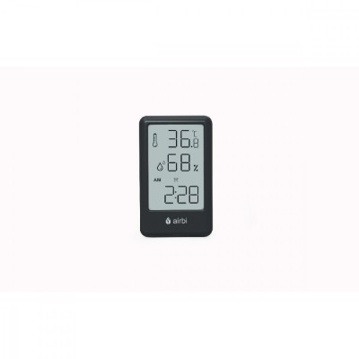 Termometru si higrometru digital de camera, ceas cu alarma, memorie, suport expandabil, negru, AirBi FRAME BI1050 Children SafetyCare foto