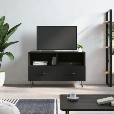 Comoda TV, negru, 80x36x50 cm, lemn prelucrat GartenMobel Dekor foto