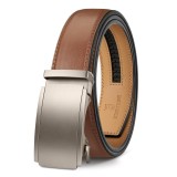 Cumpara ieftin Curea automata din piele cu clichet BESTKEE 35mm fara gauri, reglabila &ndash; 120 cm Maro