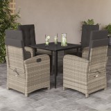 VidaXL Set mobilier de grădină cu perne, 5 piese gri deschis poliratan