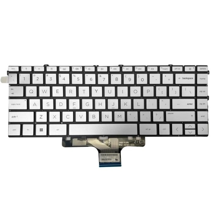 Tastatura Laptop 2-in-1, HP, Pavilion X360 14-EK, iluminata, argintie, layout US