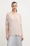 Marc Aurel pulover din amestec de mătase femei, culoarea bej, light, 8943-8000-82051