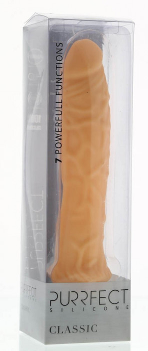 Vibrator Realistic Silicone Classic, Natural, 21.5 cm